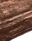 Stella - Full/Queen Faux Silk Velvet Double Box Stitch Quilt Set Set of 3 - Copper Brown