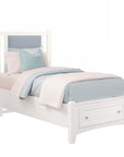 Bonanza - Ocean Blue Linen Upholstered Bed With Storage Footboard