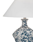 Clovelly - Table Lamp - Blue / White Floral / Clear Acrylic