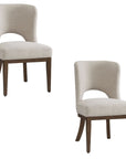 Trevino - Dining Chair Set of 2 - Clarkson's Sand / Chestnut Brown