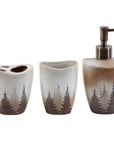 Clearwater Pines - Countertop Bathroom Set (Set of 3), 4 Per Carton - Brown / White