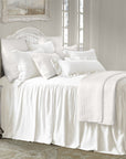 Luna - Twin Washed Linen Bedspread Set Set of 2 - White