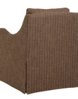 Luisa - Pinstripe Swivel Chair - Brown