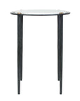 Wren - Round Marble Accent Table - Bronze / White