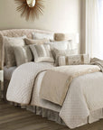 Fairfield - Full Linen Coverlet Set Set of 4 - Cream / Tan