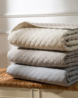 Anna - Twin Diamond Quilted Coverlet - Taupe