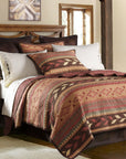Broken Arrow - Full/Queen Reversible Quilt Set (Set of 3) - Red / Tan / Brown