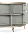 Melange - Marguerite 2-Door Demilune Chest - Pearl Silver