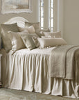 Luna - Full Washed Linen Bedspread Set Set of 3 - Light Tan