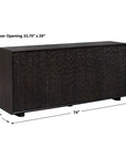 Stevenson - Chiseled 4 Door Cabinet - Black / Brown / Woodtone