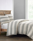 Prescott - Queen Duvet Cover Set Set of 3 - White / Black