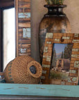 Turquoise Inlay - 5" x 7" Picture Frame 4 Per Carton - Tan / Turquoise