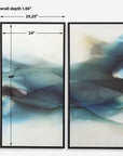 September Desert - Modern Watercolor Art (Set of 2) - Blue