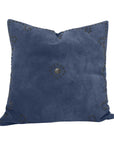 Western Suede Pillow - Western Suede Antique Silver Concho & Studded Pillow - Navy