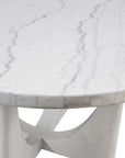 Gavin - Dining Table - Driftwood / White Marble
