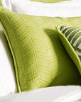 Capri - Queen Duvet Cover Set Set of 4 - Green / White