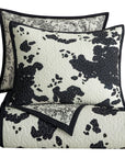 Clara - Full/Queen Cowhide Reversible Quilt Set Set of 3 - Black