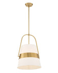 Harness - 1 Light Shade Pendant - White / Gold