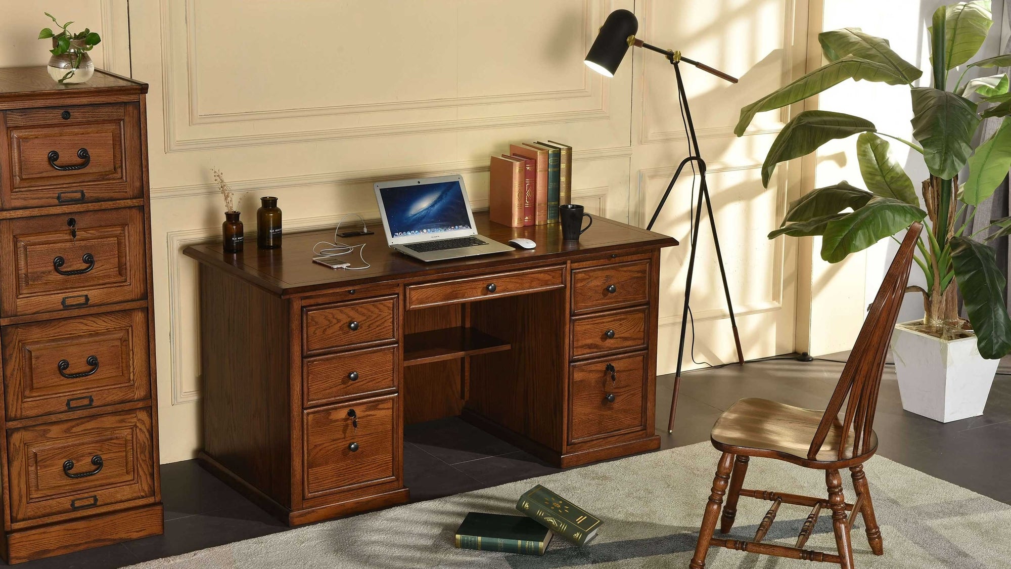 60" Flat Top Non-Computer Desk w/ USB Power Outlet