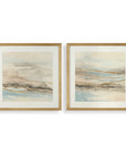So Golden - Abstract Landscape Prints (Set of 2) - Black / Blue / Brass / Gold / Gray / Pink / White
