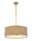 Pinchot - 4 Light Rattan Drum Pendant - Brown