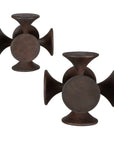 Balanced Harmony - Wooden Sculptures (Set of 2) - Dark Brown