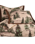 Joshua - King Comforter Set Set of 3 - Brown / Green / Cream