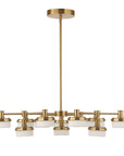 Wedge - 12 Light LED Brass Chandelier - White / Gold