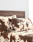 Elsa Cowhide - Full 200TC Cotton Cowhide Sheet Set Set of 4 - Chocolate
