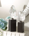 Crystal Peak - Sculptures (Set of 2) - Black / Silver