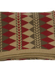 Wilderness Ridge - Knitted Throw Blanket - Red / Tan