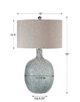 Oceaonna - Glass Table Lamp - Light Blue