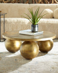Triplet - Antique Brass Coffee Table - Gold