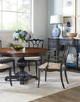 Charleston - Round Pedestal Dining Table With 1-20" leaf - Dark Brown