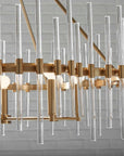 Crystal - Stick 8 Light Chandelier - Brass