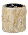 Arco - Petrified Wood Top Accent Table - Black / White