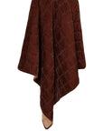 Stella - Faux Silk Velvet Double Box Stitch Throw - Copper Brown