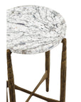 Soren - Accent Table - White / Gray / Brass