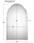 Brayden - Frameless Arched Mirror - Silver