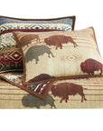 Home On The Range - King Reversible Quilt Set Set of 3 - Tan