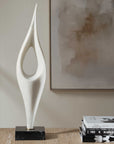 Fluid Drop - Stone Sculpture - White