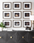 Resting Bunny - Framed Prints (Set of 9) - Dark Brown