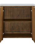 Mebarak - Reeded 2 Door Cabinet - Bronze,White,Woodtone