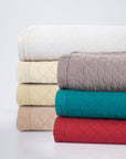 Diamond Linen - Twin Linen Cotton Diamond Quilt - Gray