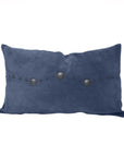 Western Suede Pillow - Western Suede Antique Silver Concho & Studded Lumbar Pillow - Navy