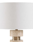 Makani - Travertine Table Lamp - Brass / Gold / White