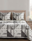 Patchwork Prairie - Twin Reversible Quilt Set Set of 2 - Black