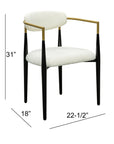 Jenson - White Dining Chair - Semi-Gloss Black /Brushed Gold / Ivory Boucle