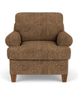 Moxy - Fabric Arm Chair, T-Shaped Seat Cushion, Curved Sock Arms