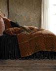 Stella - Twin Faux Silk Velvet Bedspread Set Set of 2 - Black